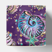 Underwater Lila Luxe | Dark Pastel Gold Sea Life Geschenkschachtel (Oben)