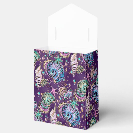 Underwater Lila Luxe | Dark Pastel Gold Sea Life Geschenkschachtel (Geöffnet)