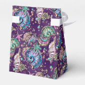 Underwater Lila Luxe | Dark Pastel Gold Sea Life Geschenkschachtel (Rückseite)