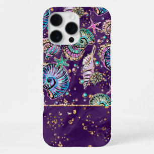 Underwater Lila Luxe Dark Pastel Gold Sea Life iPhone 16 Pro Max Hülle