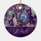 Underwater Lila Luxe | Dark Pastel Gold Sea Life Keramik Ornament (Vorne)
