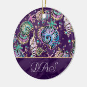 Underwater Lila Luxe | Dark Pastel Gold Sea Life Keramik Ornament (Links)