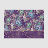 Underwater Lila Luxe | Dark Pastel Gold Sea Life Seidenpapier (Vorderseite)