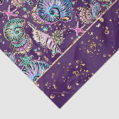 Underwater Lila Luxe | Dark Pastel Gold Sea Life Seidenpapier (Ausschnitt)