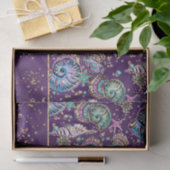 Underwater Lila Luxe | Dark Pastel Gold Sea Life Seidenpapier (Geschenk)