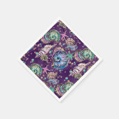 Underwater Lila Luxe | Dark Pastel Gold Sea Life Serviette (Ecke)