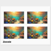 "Underwater Marvels: 3D Ocean Fish Stickers" Rechteckiger Aufkleber (Blatt)