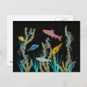 Underwater Neon Fantasy Postkarte (Vorne/Hinten)