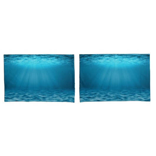 Underwater Ocean Light in Calm Blue Kissenbezug (Vorderseite-Set)