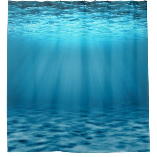 Underwater Ocean Light Rays in Blue Duschvorhang (Vorderseite)