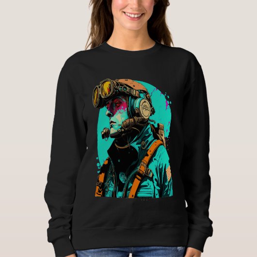 Underwater Photographer Pop Style Scuba Diver Dad Sweatshirt (Vorderseite)