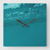 Underwater Pool Glam 2 Quadratische Wanduhr (Vorderseite)