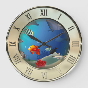 Underwater scene große wanduhr