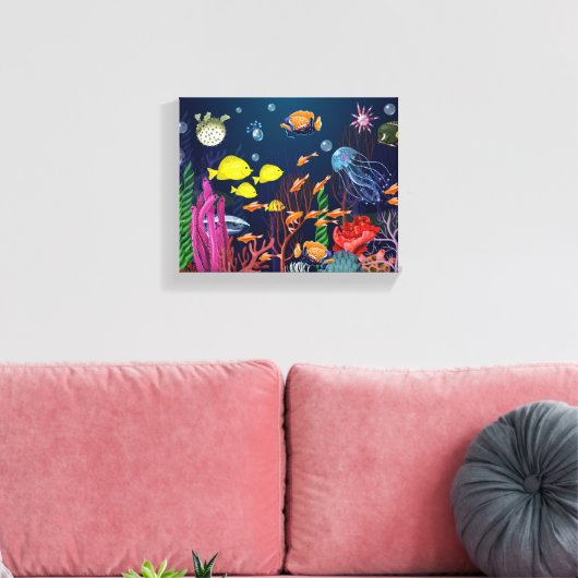 Underwater Sea Creature For Home | Canvas Print Leinwanddruck (Insitu (Wohnzimmer))