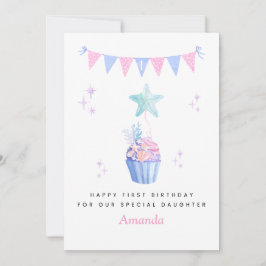 Underwater Sea Daughter 1st Birthday Card Karte