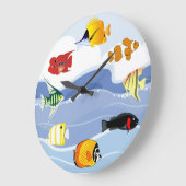 Underwater Tropical Fish Art Wall Clock Große Wanduhr (Winkel)