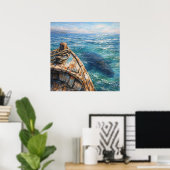 Underwater Visitor - Pastel Painting Style Art Poster (Heimbüro)