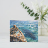 Underwater Visitor - Pastel Painting Style Art Postkarte (Stehend Vorderseite)