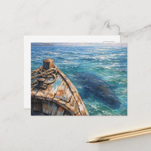 Underwater Visitor - Pastel Painting Style Art Postkarte (Vorderseite/Rückseite Beispiel)