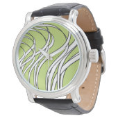 Underwater  Wave lime green Armbanduhr (Schrägansicht)