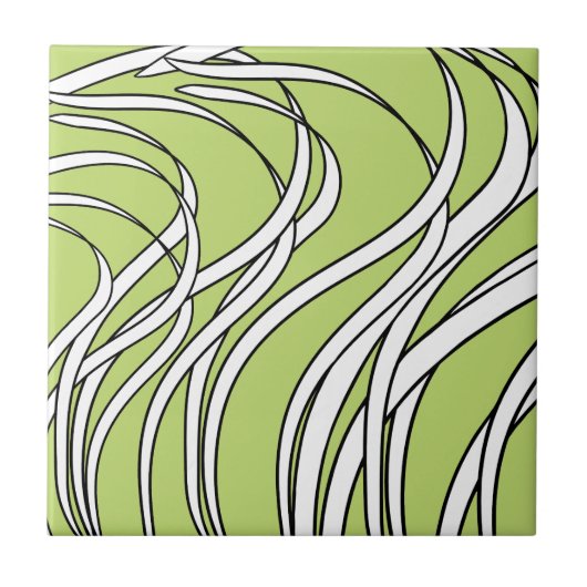 Underwater Wave lime green Fliese (Vorderseite)