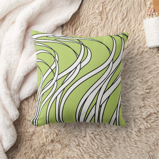 Underwater Wave lime green Kissen (Decke)