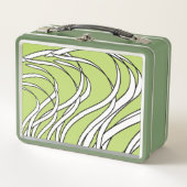 Underwater Wave lime green Metall Brotdose (Vorderseite)