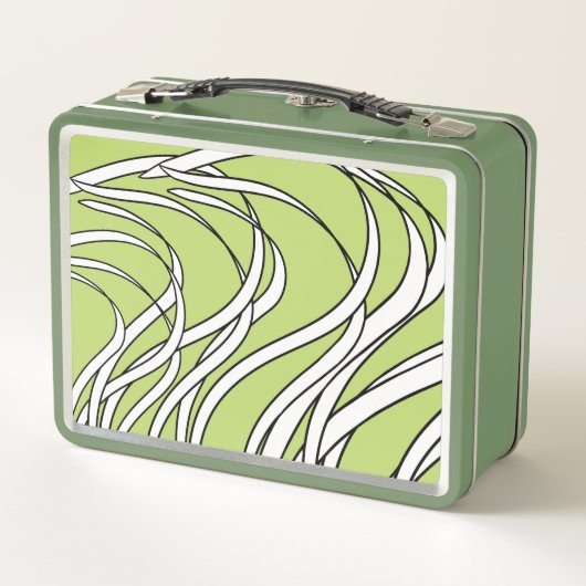 Underwater Wave lime green Metall Brotdose (Rückseite)