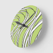 Underwater Wave lime green Runde Wanduhr (Winkel)