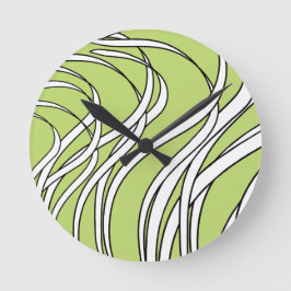 Underwater  Wave lime green Runde Wanduhr