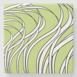 Underwater  Wave lime green Steinuntersetzer