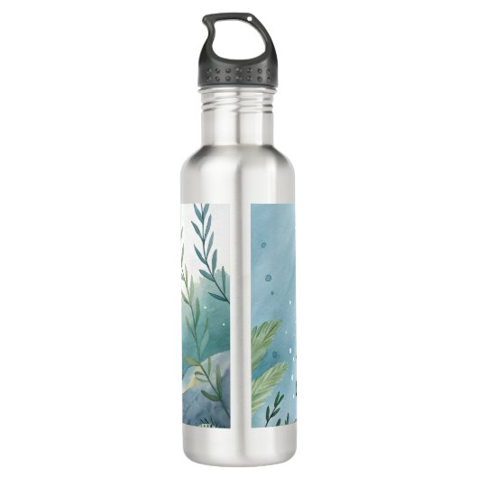 Underwater world with turtle edelstahlflasche (Rückseite)