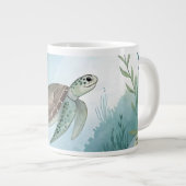 Underwater world with turtle Jumbo-Tasse (Vorderseite Rechts)