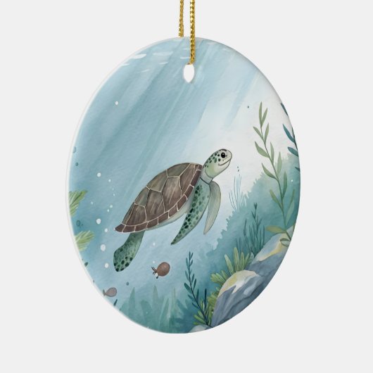 Underwater world with turtle keramik ornament (Rechts)