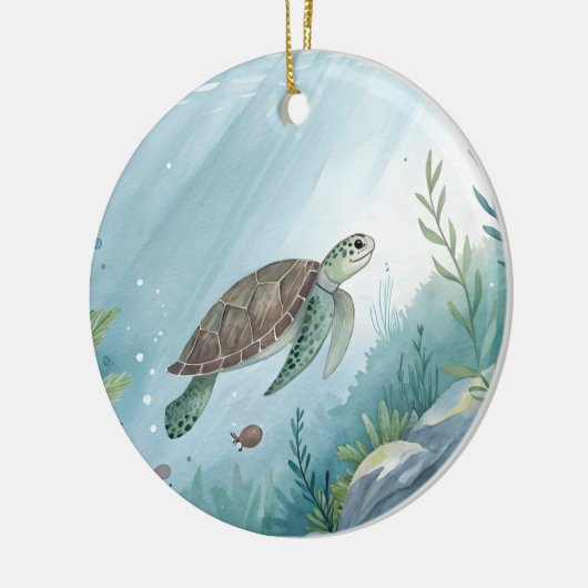 Underwater world with turtle keramik ornament (Links)