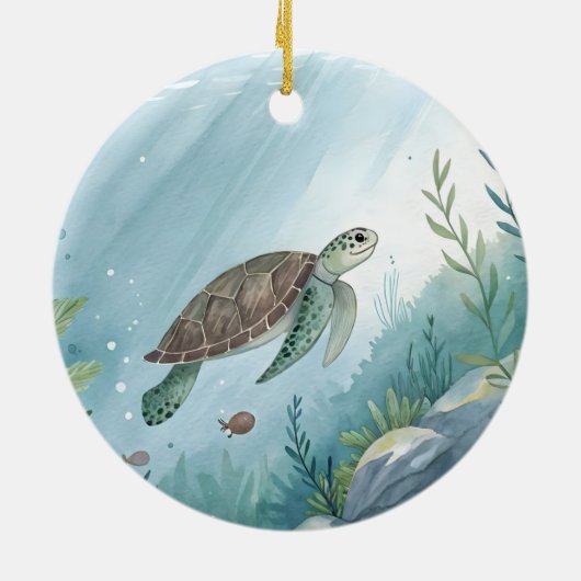 Underwater world with turtle keramik ornament (Hinten)