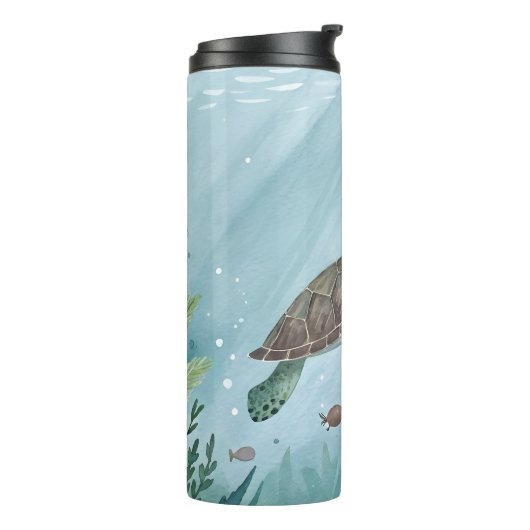 Underwater world with turtle thermosbecher (Nach links gedreht)