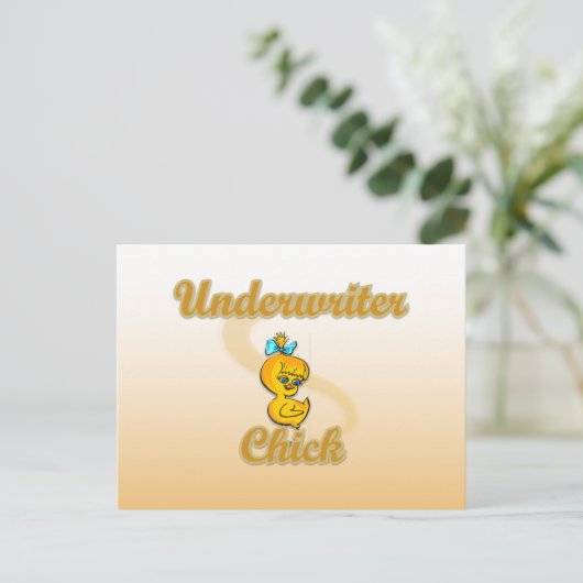 Underwriter Chick Postkarte (Stehend Vorderseite)