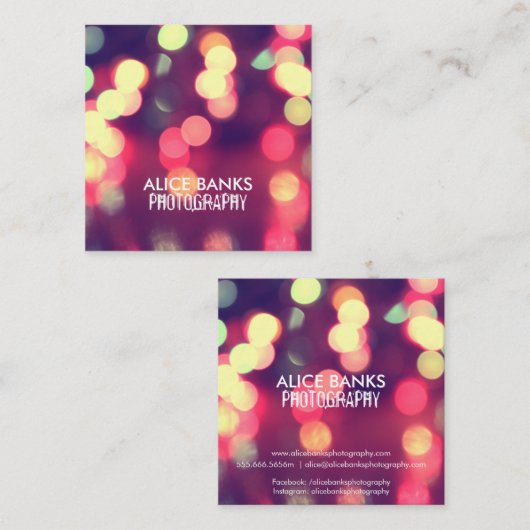 Undeutliche Licht-Visitenkarten Quadratische Visitenkarte (Vorne/Hinten)