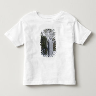 Undeutlicher Wasserfall umgeben durch einen Kleinkind T-shirt