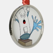 Undichter Warmwasserbereiter-Cartoon Silbernes Ornament (Rechts)