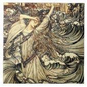 "Undine in the Waves" von Arthur Rackham Fliese (Vorderseite)