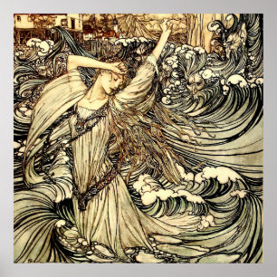 "Undine in the Waves" von Arthur Rackham Poster