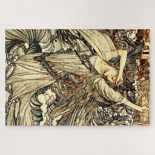 "Undine in the Waves" von Arthur Rackham Puzzle (Horizontal)