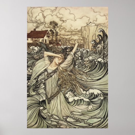 Undine von Arthur Rackham Poster (Vorne)
