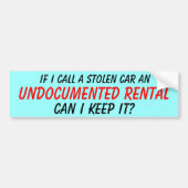 Undokumentierte Miete Autoaufkleber (Vorne)