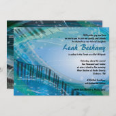 UNDS DER PIANO-Bat Bar Mitzvah Einladung (Vorne/Hinten)