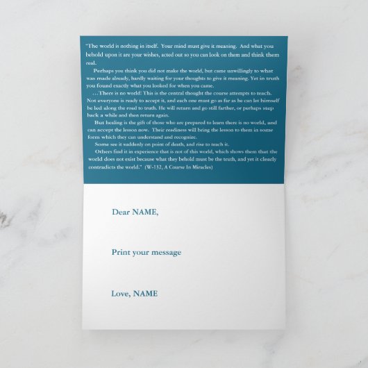 Undualität, Es gibt keine Welt, ACIM Karte (Innenseite)