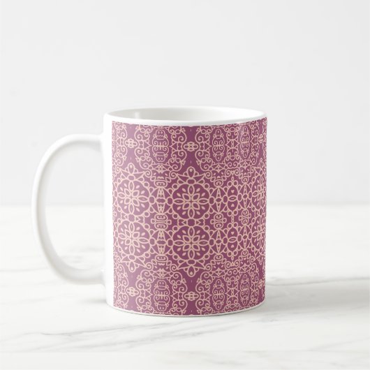 Undurchsichtig florierend: Schöner Musteruntergrun Kaffeetasse (Links)