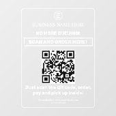 undurchsichtig | QR Code Menü Scan Order Transpare Fensteraufkleber (Blatt)